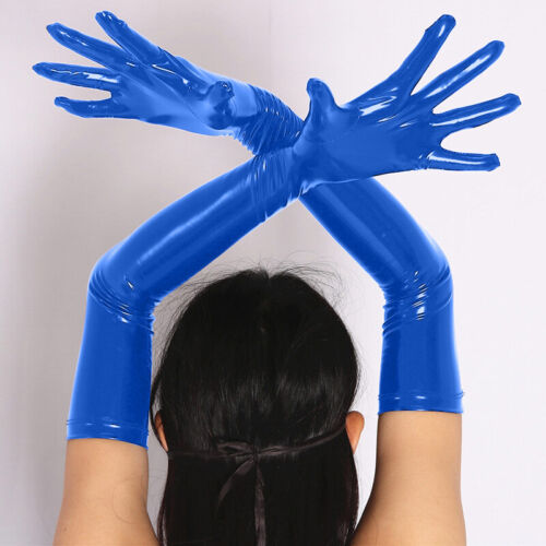 1 GUANTI LUNGHI BLù PVC