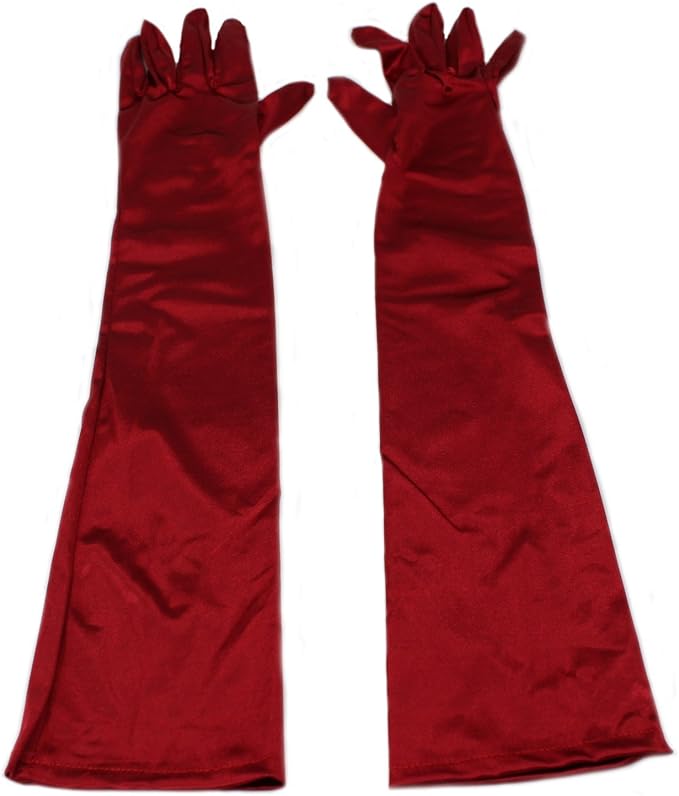 guanti di raso rosso