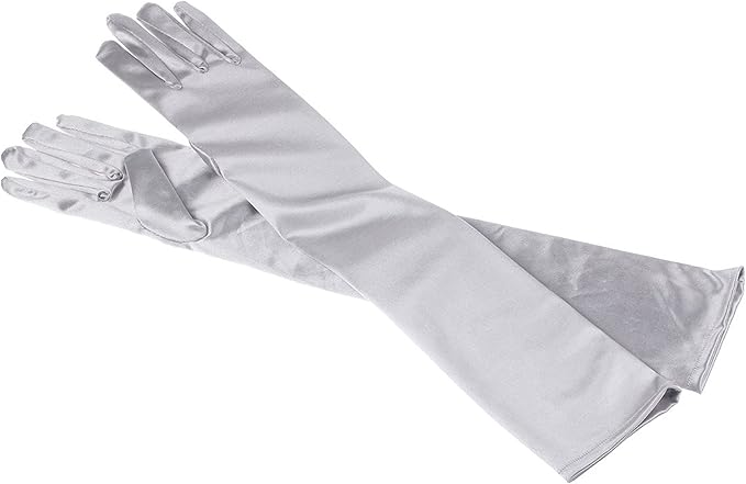 guanti bianchi di raso